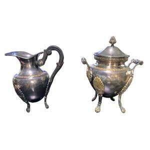 Antique 19th Century French Empire Style Silver-Plated Creamer